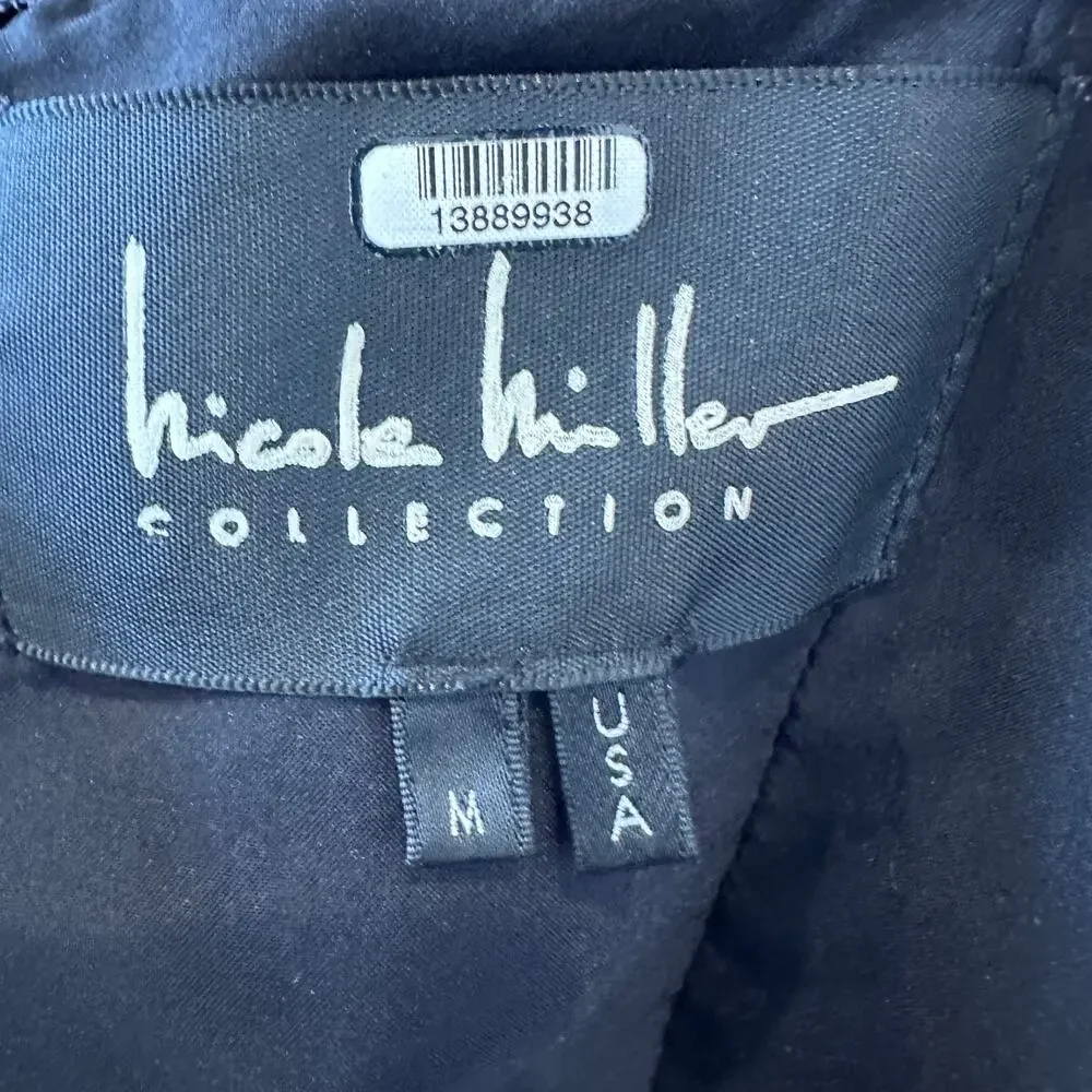 Nicole Miller Iridescent Bustier Mini Dress Blue MEDIUM Strapless Designer $355 - Picture 7 of 7
